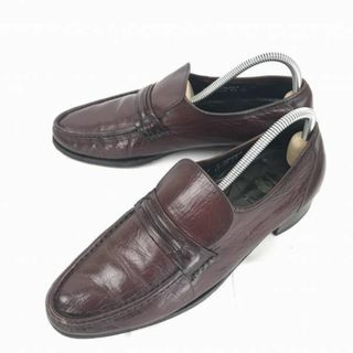 USA80s以前?ビンテージ★フローシャイムFLORSHEIM★本革/コインローファー/スリッポン【9C/26.0-26.5/バーガンディ】ビジネス◆A-120#BUZZBERG(スリッポン/モカシン)