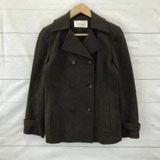 Harrods/ハロッズ★春秋/コットンブルゾン/ショート丈Pコート【Women's size -M/茶】ジャケット/ダブルブレスト/レディース◆BA112 #BUZZBERG(ピーコート)