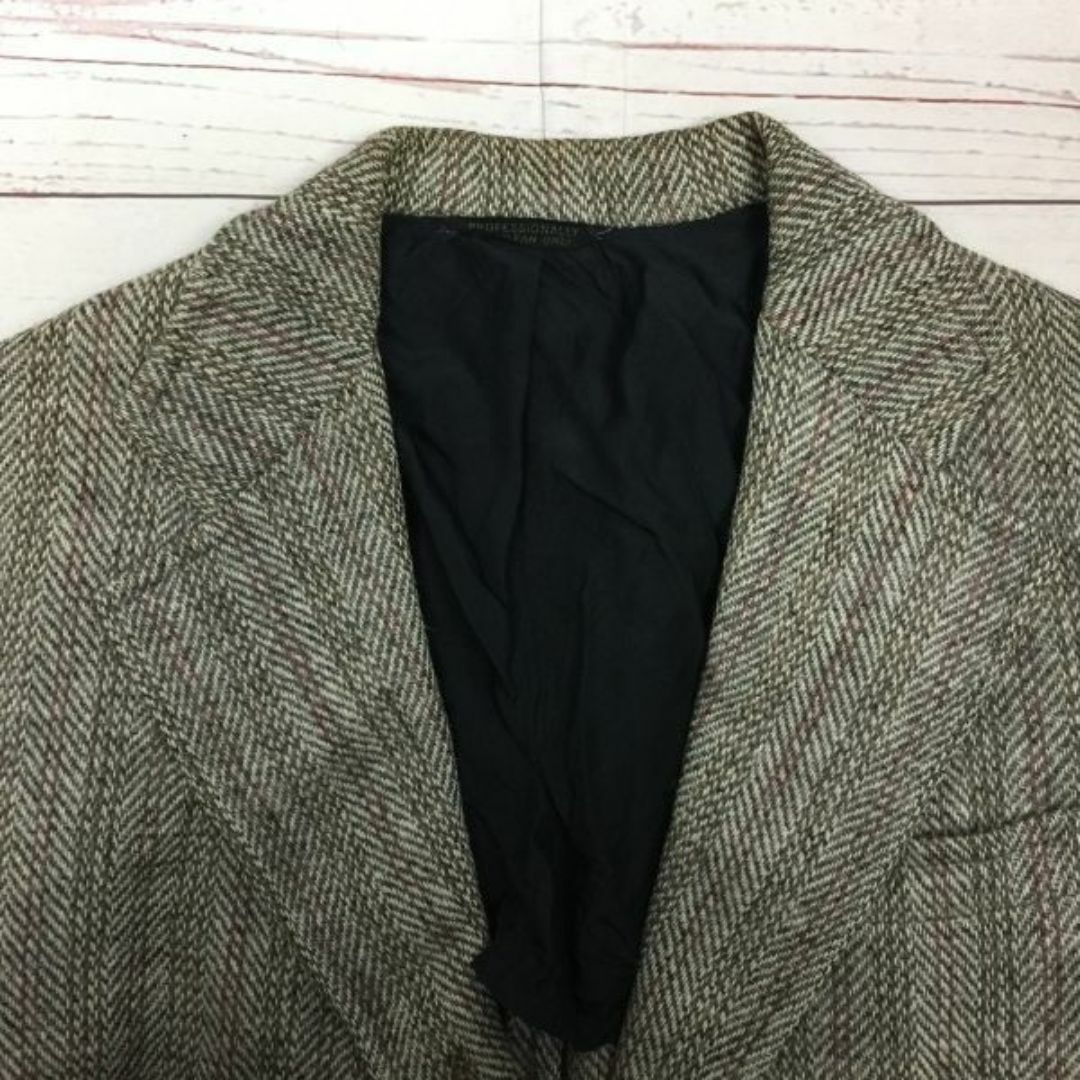 ハリスツイード/HARRIS TWEED★テーラードジャケット【メンズM程度/グレー/ブラウン】シングル/2ボタン/訳特価◆BA41-A3#BUZZBERG メンズのジャケット/アウター(テーラードジャケット)の商品写真