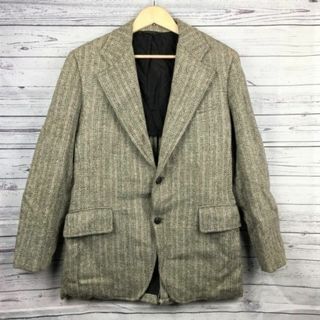 ハリスツイード/HARRIS TWEED★テーラードジャケット【メンズM程度/グレー/ブラウン】シングル/2ボタン/訳特価◆BA41-A3#BUZZBERG(テーラードジャケット)