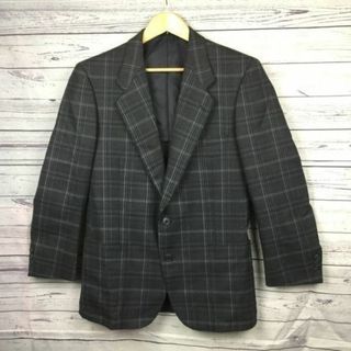 日本製★ピエールカルダン/pierre cardin★背抜き/春夏ウールブレザー/ジャケット【92/A5/M--L/グレーチェック】2ボタン◆BA61-B3 #BUZZBERG(テーラードジャケット)