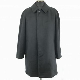 Pure Cashmere★カシミヤ100％/ロング丈ステンカラーコート【Ｍ/黒】フライフロント/ピュアカシミヤ◆BA853L #BUZZBERG(ステンカラーコート)