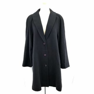 日本製★DESII MODE★イタリア製カシミヤ100％/チェスターロングコート【9号/Women's size-M/黒】シンプル/フォーマル◆BA975L #BUZZBERG(ロングコート)