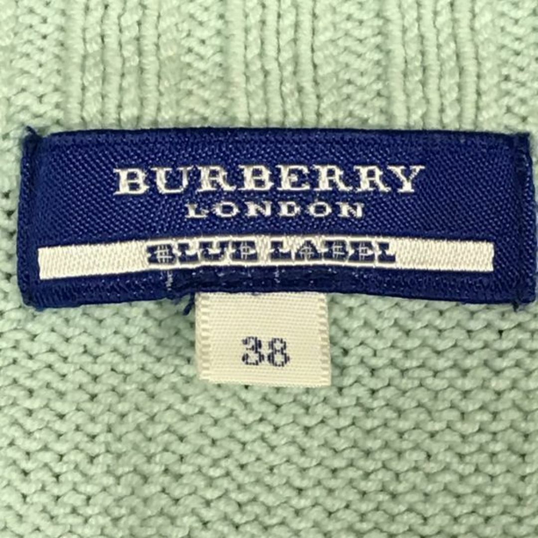 BURBERRY BLUE LABEL(バーバリーブルーレーベル)のBURBERRY★七分袖/カーディガン【38/M/ミントグリーン】ロゴ刺繍/三陽商会/バーバリー ブルーレーベル◆BC412L#BUZZBERG レディースのトップス(カーディガン)の商品写真