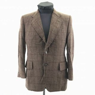 バーバリー(BURBERRY)の90s？ビンテージ★バーバリー★ウール/テーラードジャケット【S/茶】シングル/2釦/ドット×チェック柄/裏地総柄/Burberry's◆BC452L #BUZZBERG(テーラードジャケット)