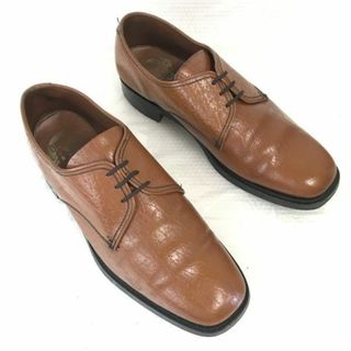 70s-80s?/イングランド製/Vintage★BRUNEL★本革/グッドイヤー製法/プレーントゥ【26.5-27.0/茶/BROWN】ビジネス/dress shoes◆bF-159  #BUZZBERG(ドレス/ビジネス)