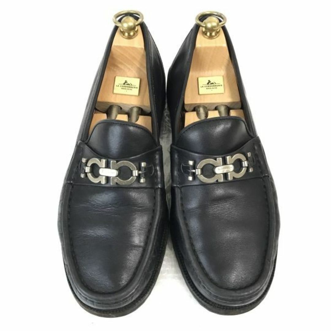 Salvatore Ferragamo/フェラガモ★本革/ビットモカシン/ローファー【7.5/25.5/黒/BLACK】スリッポンシューズ/ビジネス/dress shoes◆bH-80　#BUZZBERG メンズの靴/シューズ(スリッポン/モカシン)の商品写真