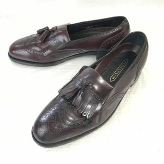 80s-90sビンテージ★フローシャイム/FLORSHEIM★本革/キルト＆タッセルローファー【10/28.0-28.5/茶/BROWN】モカシン/ビジネス◆bH-83　#BUZZBERG(スリッポン/モカシン)