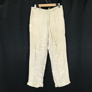 日本製★マーガレットハウエル★麻/リネン100％/スラックスパンツ【women’s size -L/股下66cm/ベージュ/beige】Pants/Trousers◆BH116 #BUZZBERG(その他)