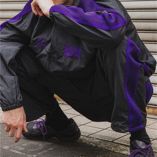 ニードルス(Needles)のXL 黒 NEEDLES BEAMS 別注 NYLON TRACK PANTS(その他)