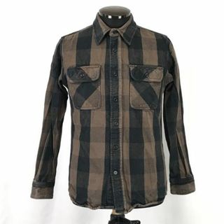 アヴィレックス(AVIREX)のアヴィレックス/Avirex USA★長袖フランネルシャツ【Mens size -M/brown×black/チェック柄】Tops/Shirts◆BH244#BUZZBERG(シャツ)