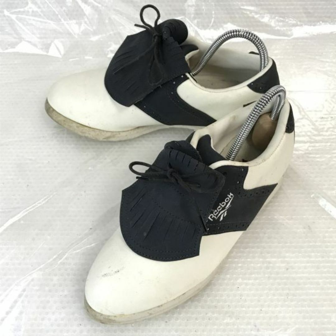 Reebok/リーボック★希少/スチール/鉄スパイク/ゴルフシューズ【23.0/USA6/白×紺/white×navy blue】sneakers/Shoes/trainers◆bi-71 #BUZZBERG スポーツ/アウトドアのゴルフ(シューズ)の商品写真