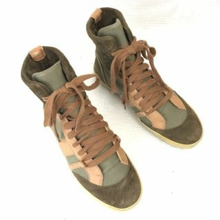 スペイン製★クロエ/Chloe★ショートブーツ【37.5/23.5-24.0程度/カーキ系/KHAKI】ハイカットスニーカー/sneakers/Shoes/trainers◆bQ-299 #BUZZBERG(スニーカー)