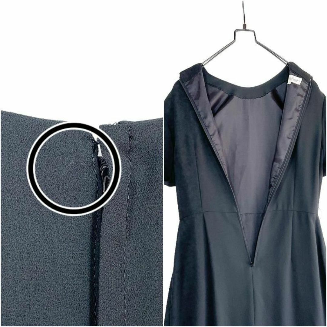 セレモニードレス ブラックフォーマル ワンピース ベルト付き 9号 喪服 礼服 レディースのワンピース(ロングワンピース/マキシワンピース)の商品写真