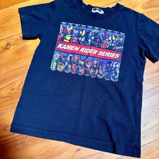 仮面ライダー　シリーズ　歴代　大集合　Tシャツ　ブラック　かっこいい　120(Tシャツ/カットソー)