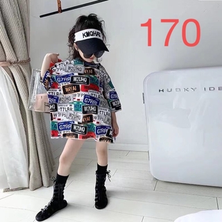 KUDA019キッズ 子供服 Tシャツ トップス ロングTシャツ 女の子 半袖(Tシャツ/カットソー)