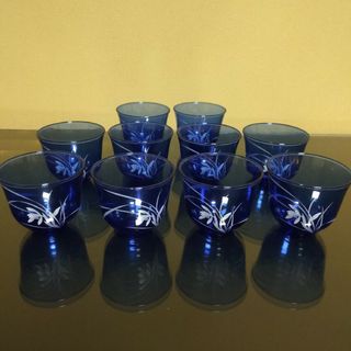 コウランシャ(香蘭社)の香蘭社　麦茶　冷茶碗セット　（蘭）10客【中古美品】(グラス/カップ)