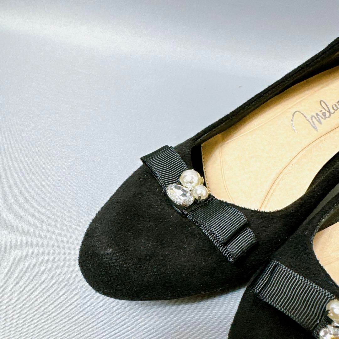 melange メランジェ　リボン　パンプス　23.0cm ブラック レディースの靴/シューズ(ハイヒール/パンプス)の商品写真