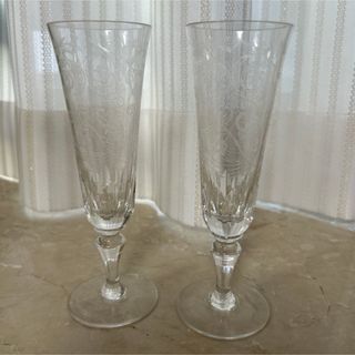 バカラ(Baccarat)のバカラ　シャンパングラス　ローハン　ペア美品(グラス/カップ)