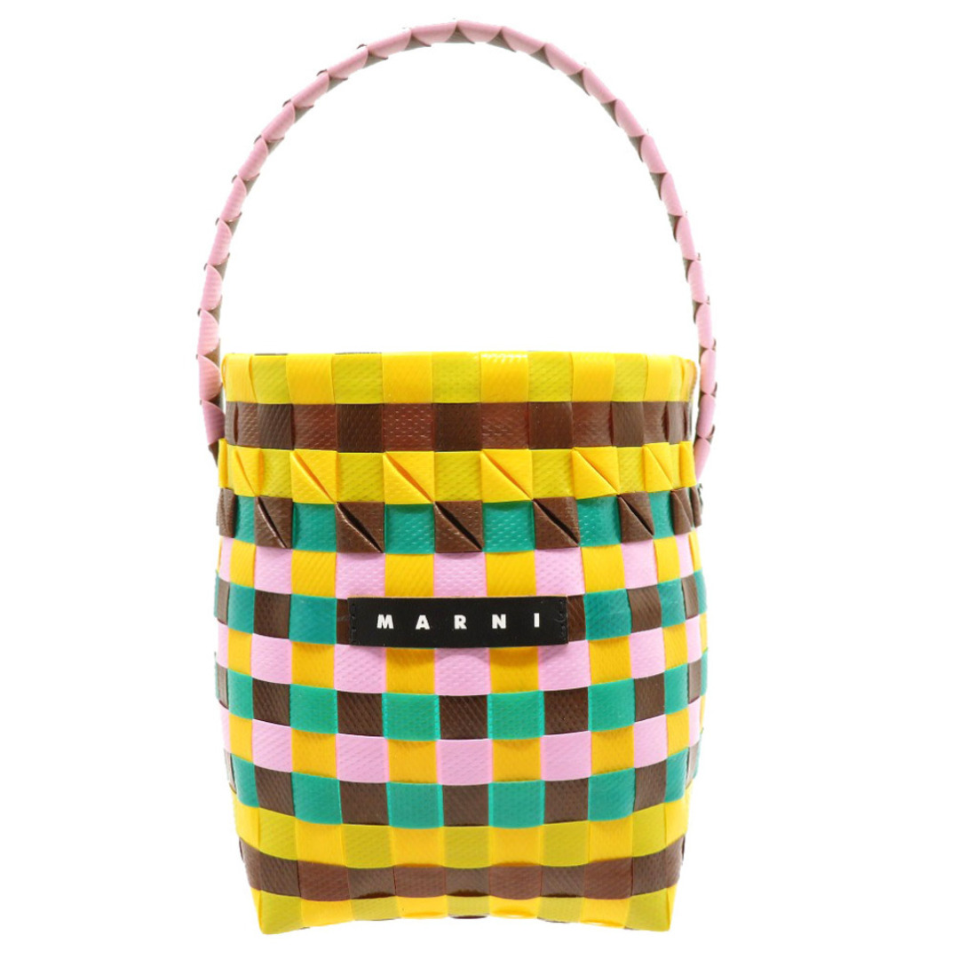 MARNI - 新品同様 マルニ マイクロバスケットバッグ ポリプロピレン イエロー ブラウン ハンドバッグ バッグ 黄 茶 0088 【中古】 MARNI