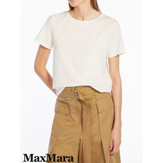 ウィークエンドマックスマーラ(Weekend Max Mara)のマックスマーラ コットンストレッチ 無地Ｔシャツ ホワイト(Tシャツ(半袖/袖なし))