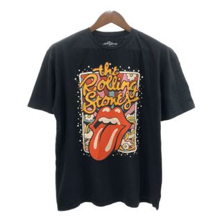 THE ROLLING STONES ローリング ストーンズ 半袖Ｔシャツ バンドT ブラック (メンズ XL) 中古 古着 Q5363(Tシャツ/カットソー(半袖/袖なし))