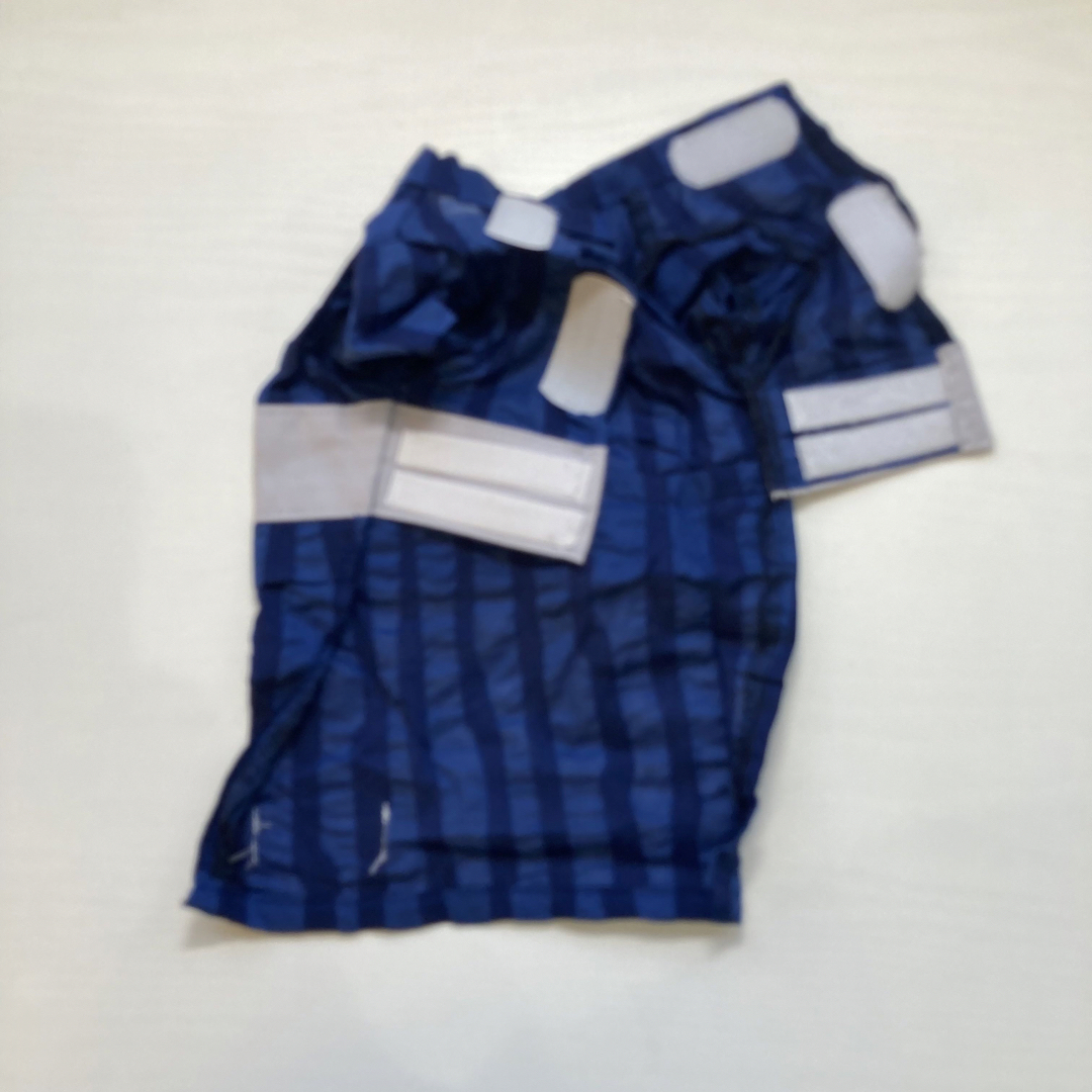 小型犬　犬服　浴衣　XXSサイズ　紺ストライプ　帯グレー ハンドメイドのペット(ペット服/アクセサリー)の商品写真