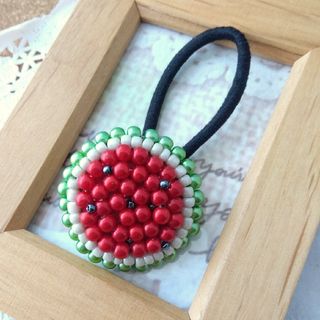 【H-471】ビーズ刺繍ヘアゴム(ヘアゴム/シュシュ)