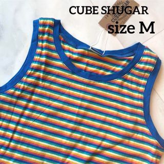 キューブシュガー(CUBE SUGAR)の【新品タグ付】CUBE SHUGAR アメカジタンクトップ　M(カットソー(半袖/袖なし))