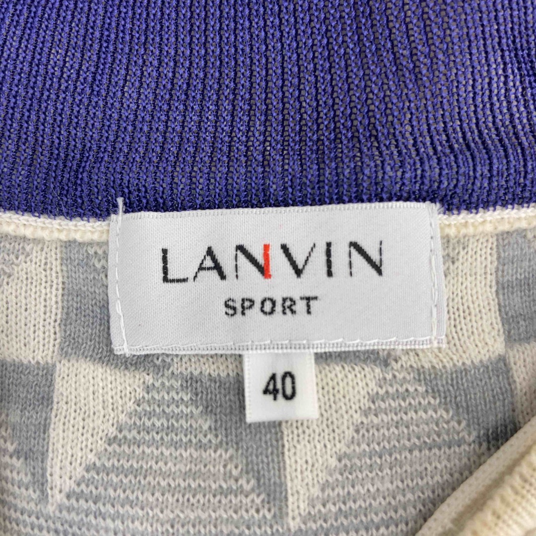 LANVIN(ランバン)のLANVIN ランバン メンズ ニットベスト ハイネック ハーフジップ キカ柄インターシャ メンズのトップス(ベスト)の商品写真