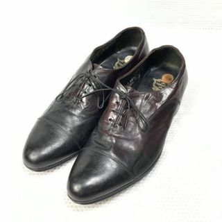 80sビンテージ★フローシャイムFlorsheim★サイズ 9 D★27.0-27.5cm★内羽根キャップトゥ ストレートチップ レザーシューズ★赤黒◆is7-5 #BUZZBERG(ドレス/ビジネス)