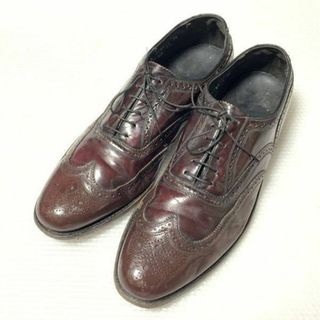 1978年製?★ビンテージ★フローシャイムFlorsheim★サイズ10D 27.0-28.0★フルブローグ ビジネスシューズ★赤茶◆is6-4 #BUZZBERG(ドレス/ビジネス)