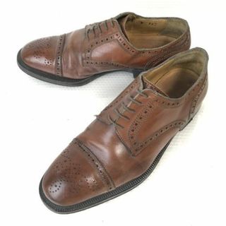 カンパニーレ/MARIANO CAMPANILE★ビンテージ/本革/ストレートチップ/セミブローグ【6/24.5-25.0/茶/BROWN】ビジネス/dress shoes◆pD-134 #BUZZBERG(ドレス/ビジネス)