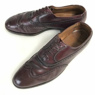 オールデン(Alden)の試着交換OK！80s-90s/旧ロゴビンテージ/Vintage★ALDEN/オールデン 929★フルブローグ/ウイングチップ【9D/26.5-27.0/暗茶/BROWN】ビジネス/dress shoes◆pA-138 #BUZZBERG(ドレス/ビジネス)