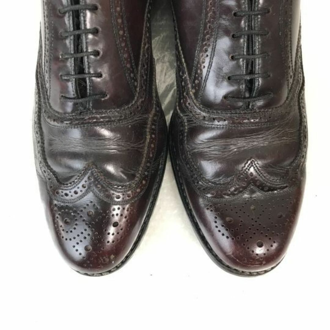 70s-80s?/ビンテージ/Vintage★FLORSHEIM/フローシャイム★本革/フルブローグ/ウィングチップ【9D/26.5-27.0/赤茶/BROWN】dress shoes◆pD-166 #BUZZBERG メンズの靴/シューズ(ドレス/ビジネス)の商品写真