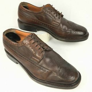 試着交換OK！SANTONI/サントーニ　イタリア製　ウイングチップ/ビジネスシューズ　ダークブラウン/茶/BROWN〉焦げ〈ブラウン/茶/BROWN〉size7.5F/26.0程度/菅NO.WZB-222 #BUZZBERG(ドレス/ビジネス)