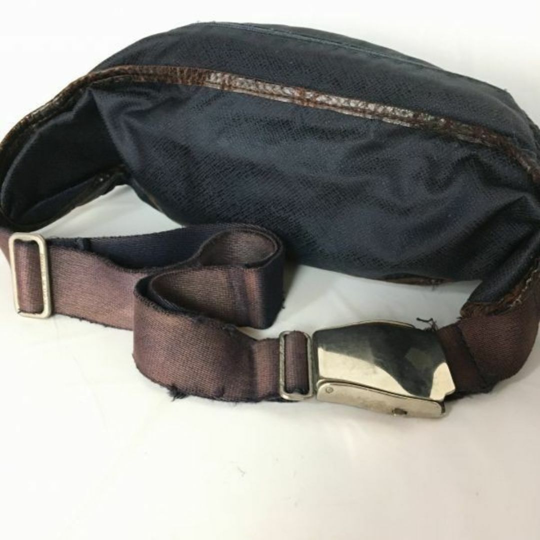 オロビアンコ　Orobianco　イタリア製　ウエストバッグ　ダークネイビー×茶　頑丈な金具　管NO.WB8-27 #BUZZBERG メンズのバッグ(ウエストポーチ)の商品写真