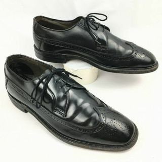 試着交換OK！ビンテージ/Vintage 品　Sears/シアーズ　ウイングチップ　ビジネスシューズ〈黒/BLACK/ブラック〉size28.0-29.0程度/メンズ/菅NO.WZE-169 #BUZZBERG(ドレス/ビジネス)