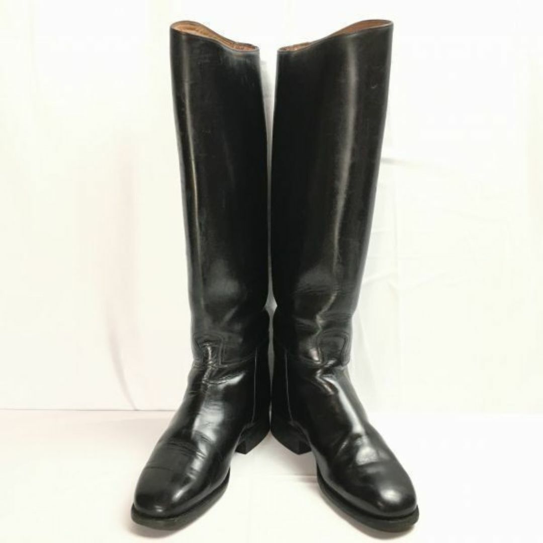 試着交換OK！オールレザー　CAVALLOカバロ　乗馬ブーツ　size38　23.5-24.0　ビンテージ/Vintage 　ジョッキー　ロングブーツ　コードバン?　管NO.WT13 #BUZZBERG レディースの靴/シューズ(ブーツ)の商品写真