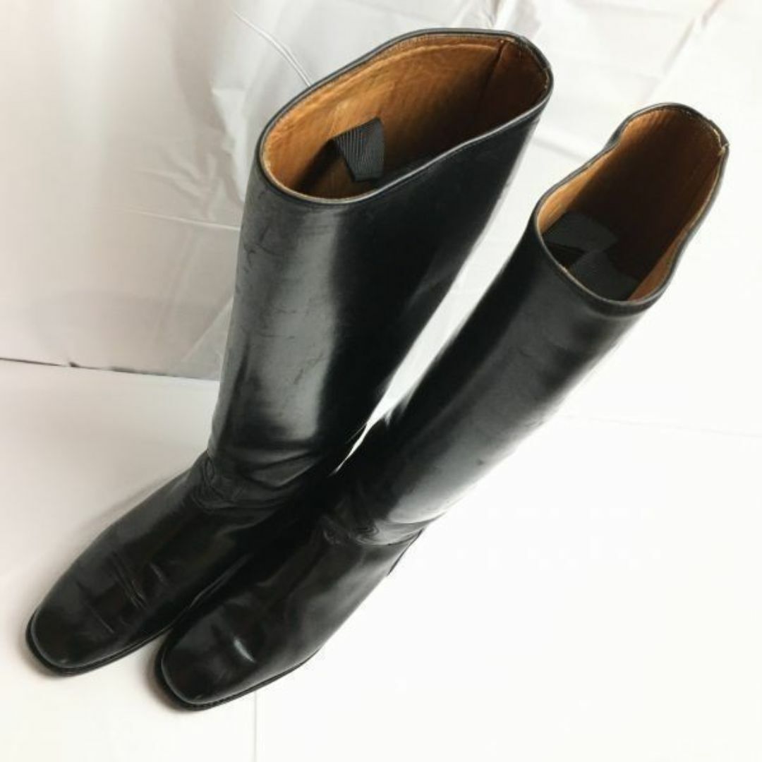 試着交換OK！オールレザー　CAVALLOカバロ　乗馬ブーツ　size38　23.5-24.0　ビンテージ/Vintage 　ジョッキー　ロングブーツ　コードバン?　管NO.WT13 #BUZZBERG レディースの靴/シューズ(ブーツ)の商品写真