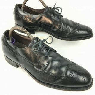 70s以前?ビンテージ/Vintage モデル　BOSTONIAN/ボストニアン　ウイングチップ/ビジネスシューズ〈黒/BLACK/ブラック〉size10D/B：27.5-28.0程度/メンズ/菅NO.WZD-196 #BUZZBERG(ドレス/ビジネス)