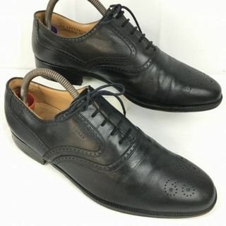 バリー(Bally)の試着交換OK！BALLY/バリー　size8.5F/26.5-27.0程度　スイス製　サドル/ホールカットスタイル　レザービジネスシューズ〈黒/BLACK/ブラック〉メンズ/菅NO.WZC-232 #BUZZBERG(ドレス/ビジネス)