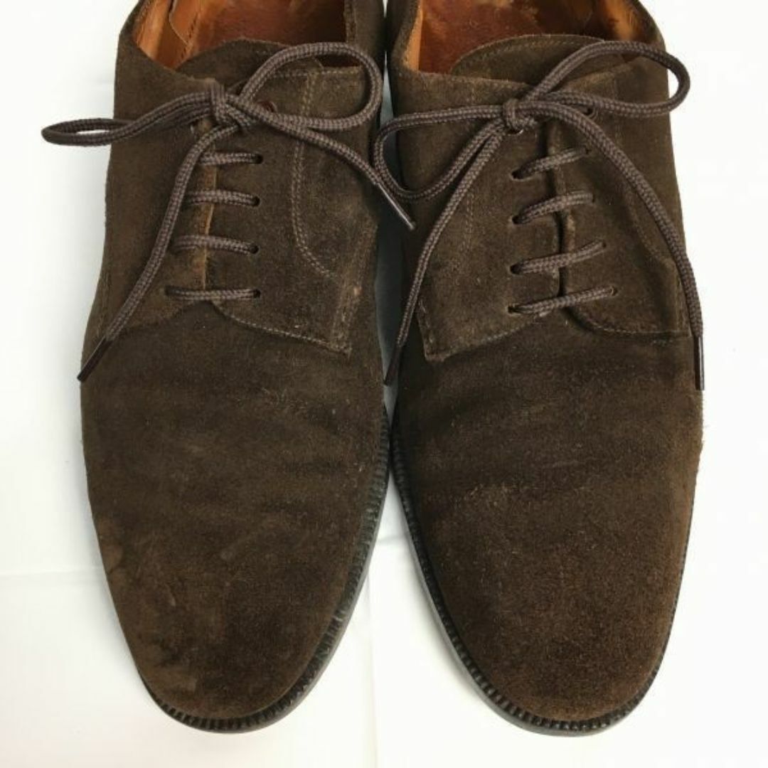 70s-80s?Vintage　YANKOヤンコ　スエードレザー　プレーントゥ　シューズ　ダークブラウン/茶/BROWN〉size6EE　24.5/メンズ/菅NO.WZD-125 #BUZZBERG メンズの靴/シューズ(ドレス/ビジネス)の商品写真