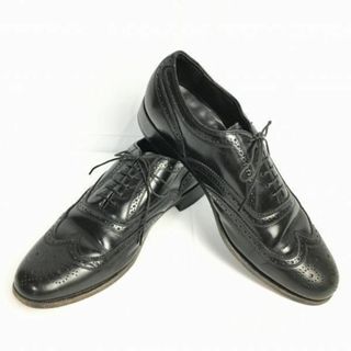 85年製?ビンテージ/Vintage 　フローシャイム/FRORSHEIM　フルブローグ　ウイングチップ〈黒/BLACK/ブラック〉size8.5D　26.0-26.5/メンズ/菅NO.WZD-121 #BUZZBERG(ドレス/ビジネス)