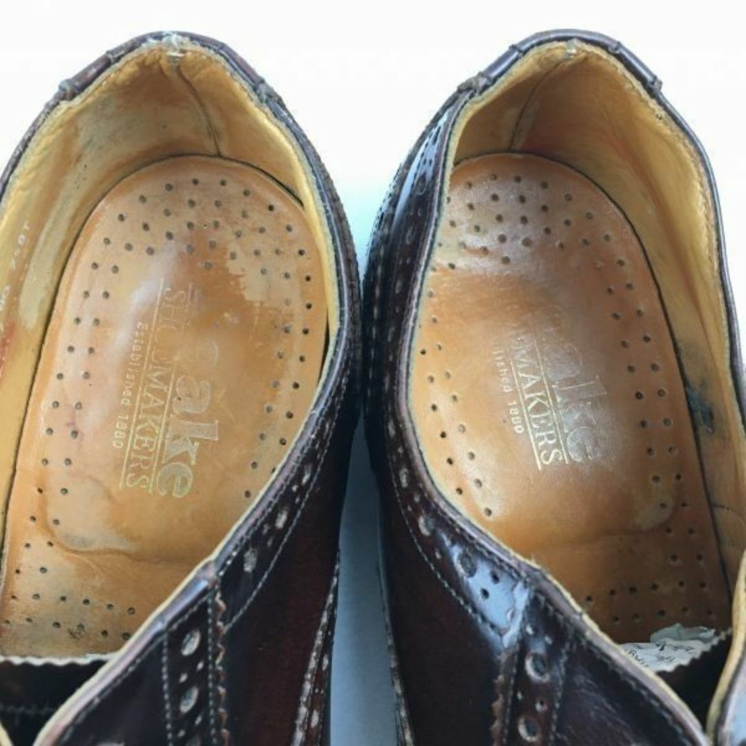 試着交換OK！Loake/ローク　イングランド製/ビンテージ/Vintage 品　セミブローグ　キャップトゥ〈ブラウン/茶/BROWN〉size8　26.5程度/メンズ/菅NO.WZH-92 #BUZZBERG メンズの靴/シューズ(ドレス/ビジネス)の商品写真