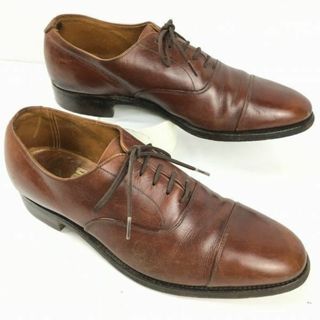 試着交換OK！80s-90s?ビンテージ/  TWEEDモデル　CHEANEY チーニー　ストレートチップ　ビジネスシューズ〈ブラウン/茶/BROWN〉size7.5　26.0　/菅NO.WZG-133 #BUZZBERG(ドレス/ビジネス)