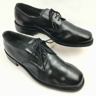 試着交換OK！70s/ビンテージ/Vintage 　ドイツ製?　GESKA社　サービスシューズ　プレーントゥ〈黒/BLACK/ブラック〉size42　26.5-27.0程度　ビンテージ/メンズ/shoes/菅NO.WZH-44 #BUZZBERG(ドレス/ビジネス)