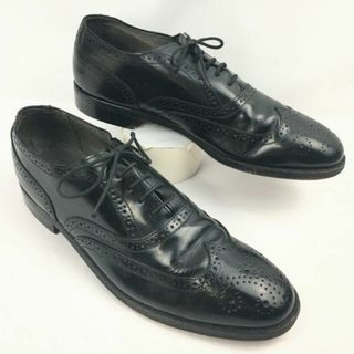 90年代以前?ビンテージ/Vintage 　JARMAN/ジャーマン　フルブローグ/ウイングチップ　ビジネスシューズ〈黒/BLACK/ブラック〉size9.5　27.0-27.5程度/メンズ/菅NO.WZH-20 #BUZZBERG(ドレス/ビジネス)