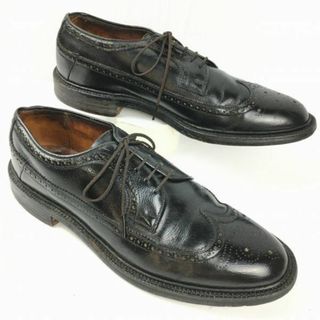 試着交換OK！Mac Phergus　60-70s?ビンテージ/Vintage 　ウイングチップ　ビジネスシューズ〈黒/BLACK/ブラック〉size9C　内側Vクリート/メンズ/菅NO.WZG-80 #BUZZBERG(ドレス/ビジネス)