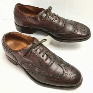 チャーチ(Church's)の試着交換OK！80s-90sビンテージ/Vintage 　CHURCH'S 3都市 旧チャーチ フルブローグ　size25.0-26.0相当 ウイングチップ ダークブラウン/茶/BROWN〉メンズ/菅NO.WZE-119 #BUZZBERG(ドレス/ビジネス)